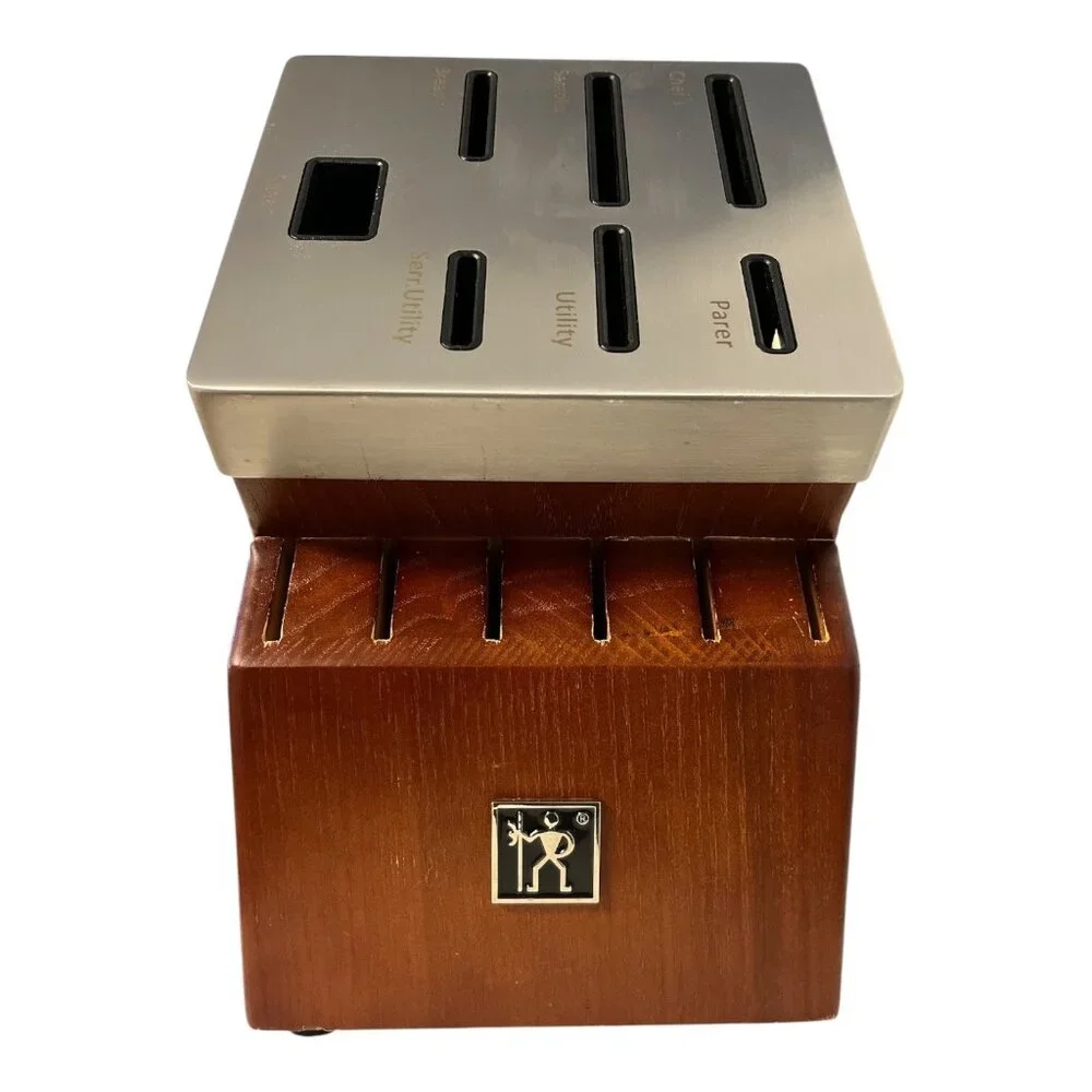 Henckels Self-Sharpening Wooden Knife Block with Stainless Steel Top